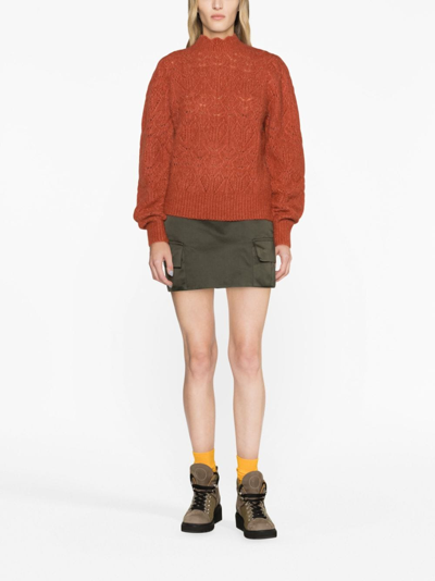 Shop Marant Etoile Galini Pointelle-knit Jumper In Orange