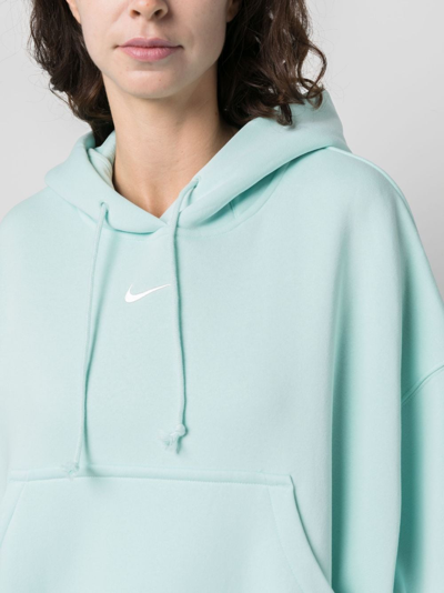Shop Nike Phoenix Logo-embroidered Hoodie In Blue