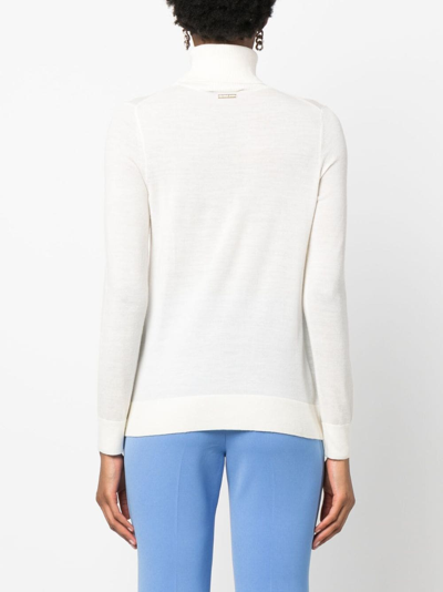 Shop Michael Michael Kors Decorative-button Merino Jumper In White