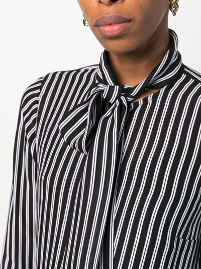 Shop Michael Michael Kors Pussy-bow Collar Shirt In Black