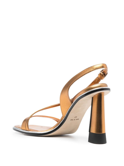 Shop Etro 120mm Metallic-finish Sandals In Gold