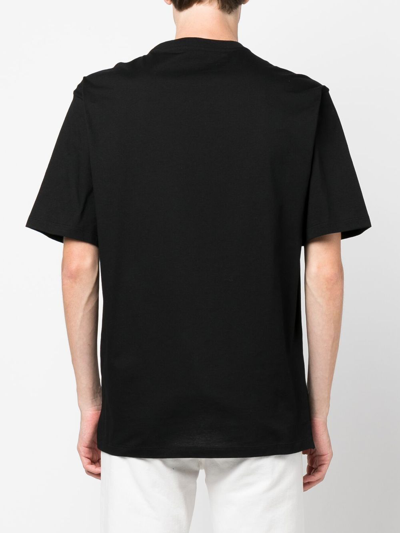 Shop Prada Raised-logo Cotton T-shirt In F0002 Black