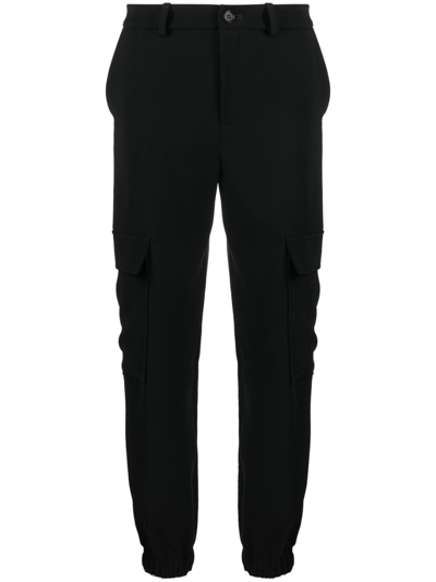 Shop P.a.r.o.s.h Cargo-pocket Tapered Trousers In Black