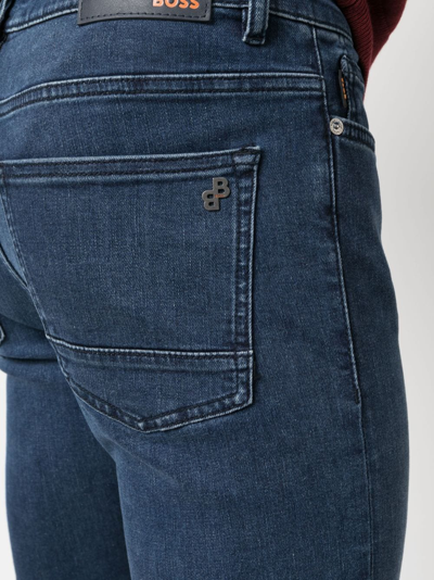 Shop Hugo Boss Skinny Mid-waist Jeans In Blue