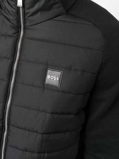 Shop Hugo Boss Logo-plaque Padded Jacket In Black