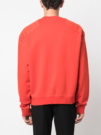 Shop Dsquared2 Logo-print Cotton Jumper In Red