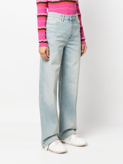 Shop Kenzo Logo-patch Flared Jeans In Blue