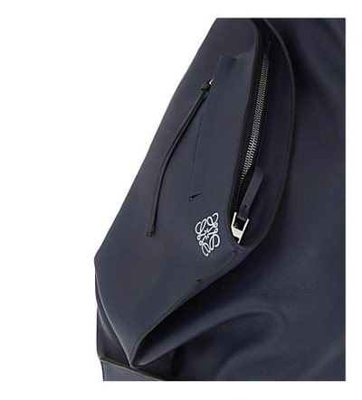 Shop Loewe Anton Leather Backpack In Navy Blue