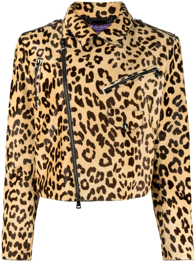 Polo Ralph Lauren Bevelyn Leopard-print Jacket In Brown