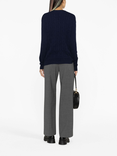 Shop Polo Ralph Lauren Cable-knit Cashmere Jumper In Blue