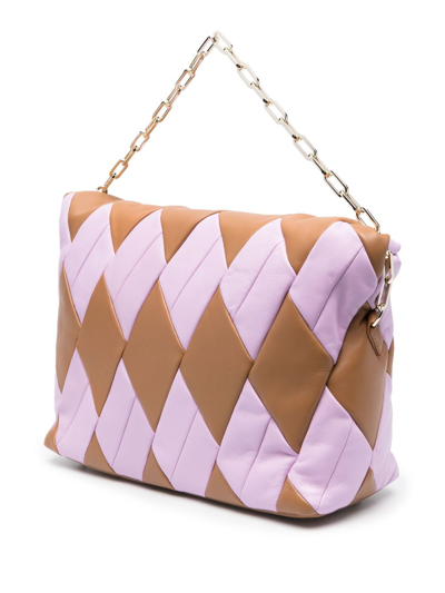 Shop Reco Rombo Duquesa Quilted Shoulder Bag In Neutrals