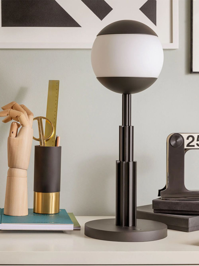 Alessi Circular-design Table Lamp In 011 Black