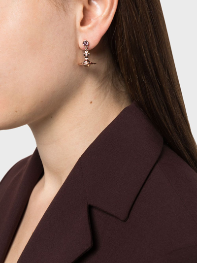Shop Vivienne Westwood New Petite Orb Earrings In Pink