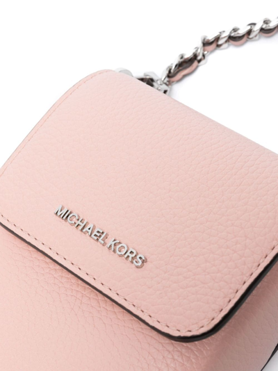 Shop Michael Michael Kors Logo-plaque Leather Crossbody Bag In Pink