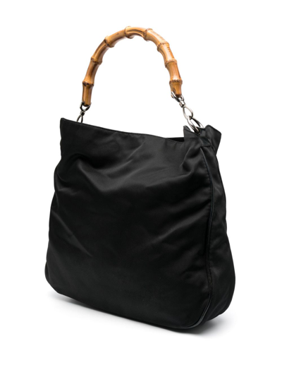 Pre-owned Gucci 2000s Bamboo Tote Bag In Black