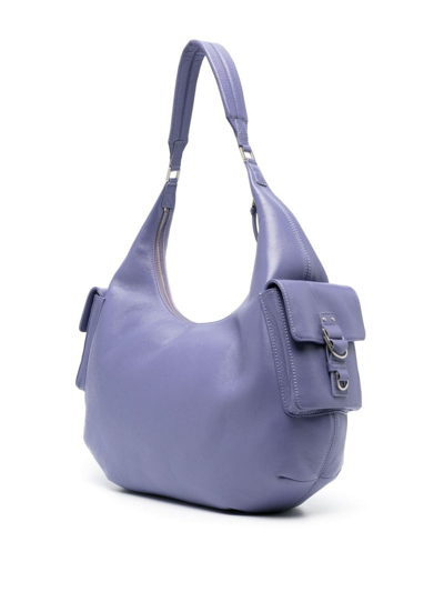 Shop Blumarine Large Hobo Shoulder Bag In Purple