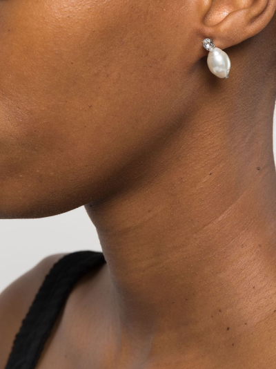 Shop Simone Rocha Pearl Drop Earrings In White