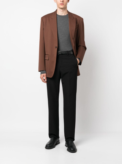Lanvin Crew-neck Merino Jumper In Grey