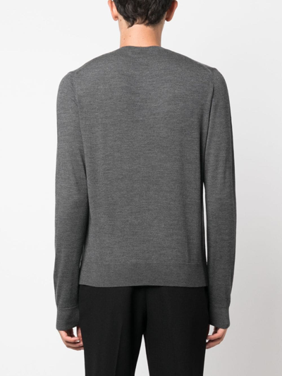 Lanvin Crew-neck Merino Jumper In Grey