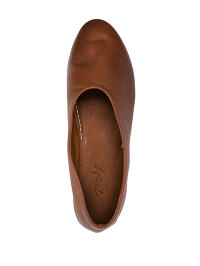 Marsèll Suede Almond-toe Flats In Brown