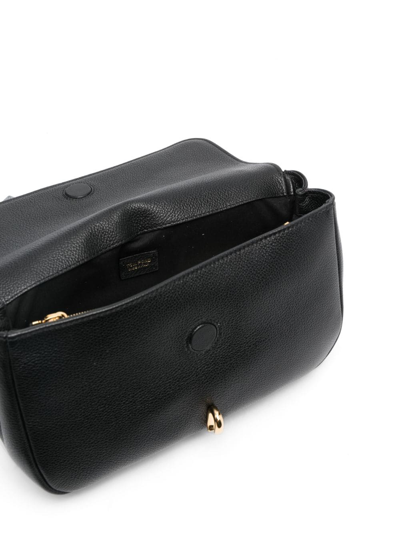 Shop Tom Ford Engraved-logo Leather Shoulder Bag In Black