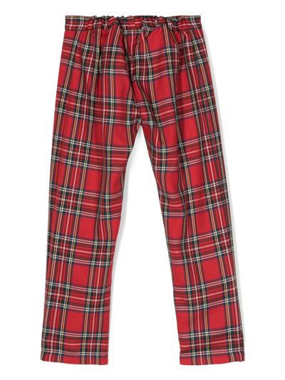 Shop Siola Tartan-print Pleat Trousers In Red