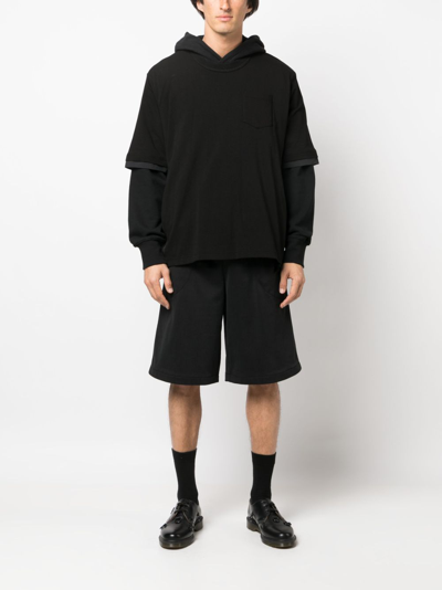 Shop Sacai Layered-detail Jersey T-shirt In Black