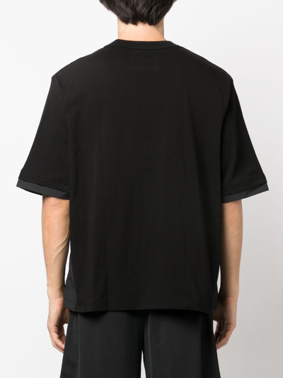 Shop Sacai Layered-detail Jersey T-shirt In Black