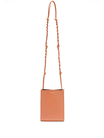 Shop Jil Sander Tangle Braided-strap Shoulder Bag In Orange