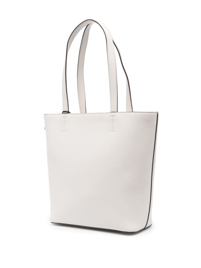 Shop Dkny Leather Tote Bag In Neutrals