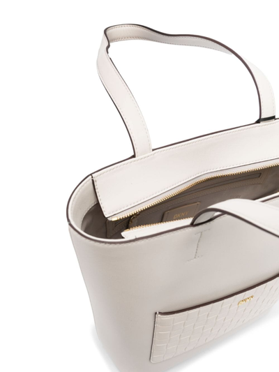 Dkny Leather Tote Bag In Neutrals