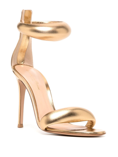 Gianvito Rossi Metallic Napa Ankle-cuff Stiletto Sandals In Gold
