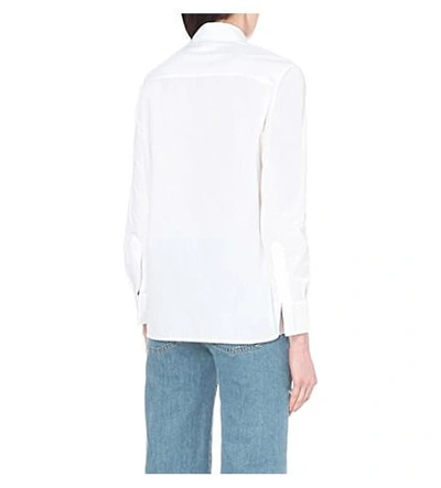 Shop Victoria Victoria Beckham Bow-detail Cotton Shirt In White