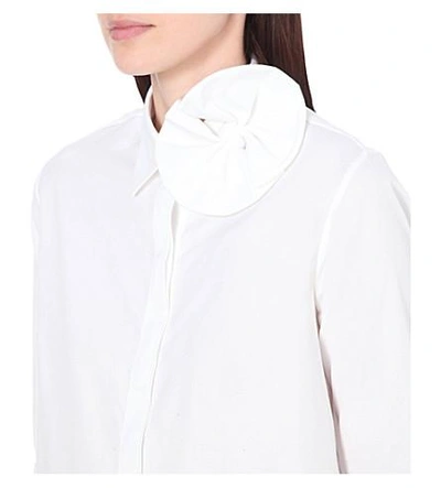 Shop Victoria Victoria Beckham Bow-detail Cotton Shirt In White