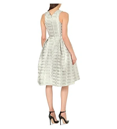 Shop Mary Katrantzou Metallic Jacquard A-line Dress In Silver