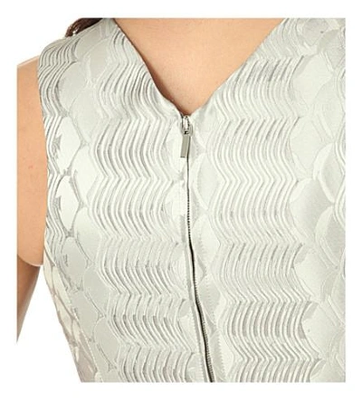 Shop Mary Katrantzou Metallic Jacquard A-line Dress In Silver