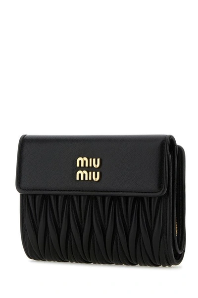 Shop Miu Miu Woman Black Nappa Leather Wallet