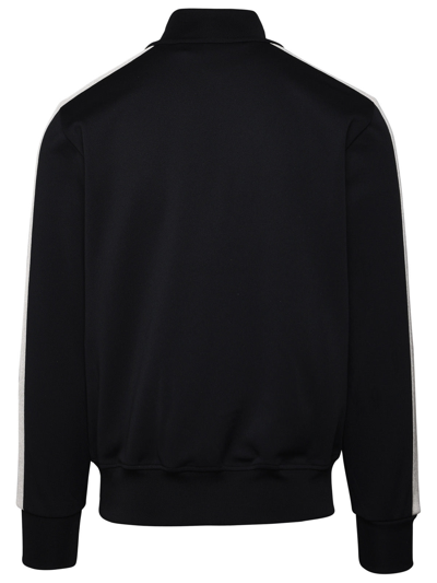 Shop Palm Angels Man  Pa Monogram Sweatshirt In Black Polyester