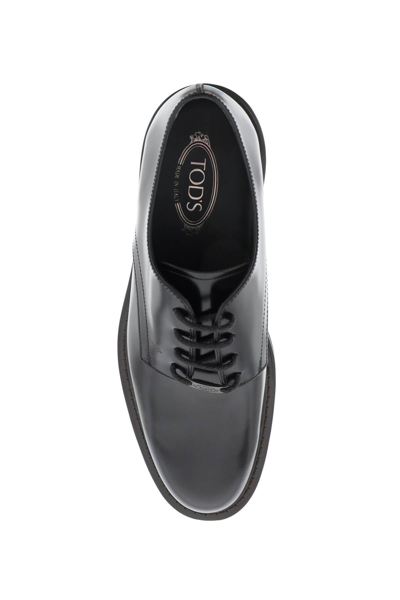 Shop Tod's Leather Lace-up Shoes Men In Black