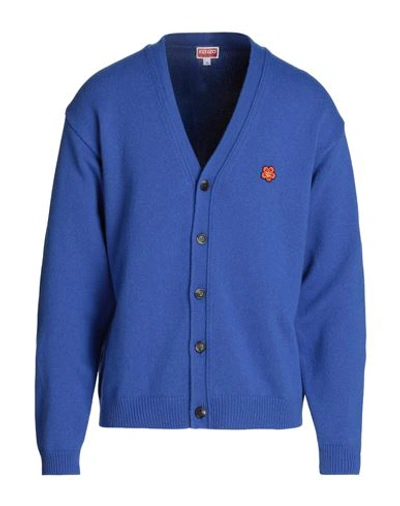 Shop Kenzo Man Cardigan Bright Blue Size M Wool