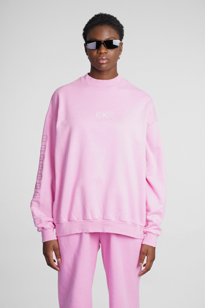 Shop Balenciaga Sweatshirt In Rose-pink Cotton