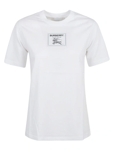 Shop Burberry Logo Patch T-shirt In White
