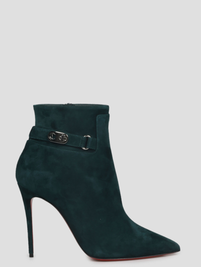 Shop Christian Louboutin Lock So Kate Booty Ankle Boot In Green