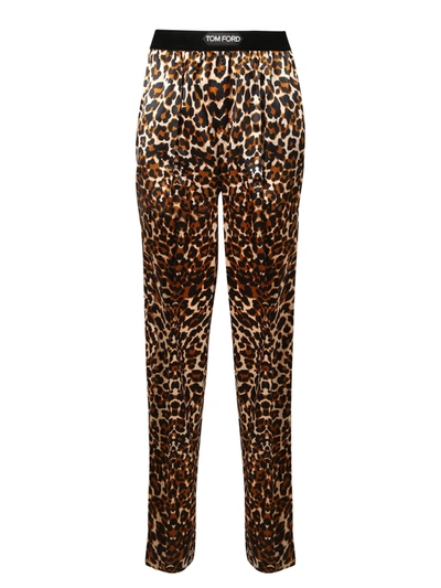 Shop Tom Ford Leopard Pj Trousers In Multi
