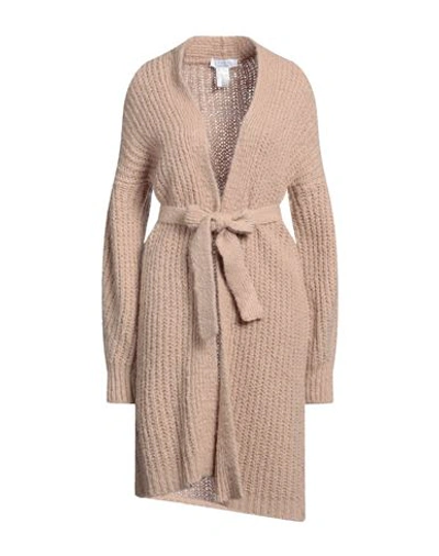Shop Kaos Woman Cardigan Camel Size M Acrylic, Mohair Wool, Polyamide, Wool In Beige