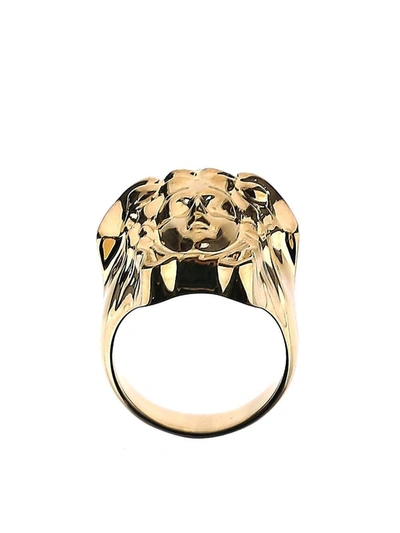 Shop Versace Medusa-head Ring In Gold