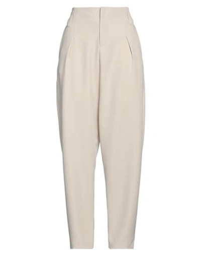 Shop Actualee Woman Pants Beige Size 8 Polyester, Elastane