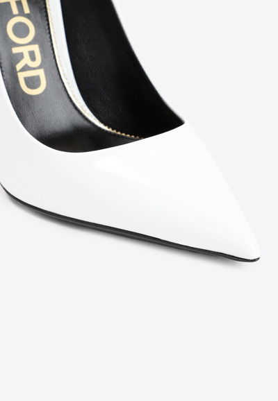 Shop Tom Ford Chain 110 Calf Leather Pumps In White