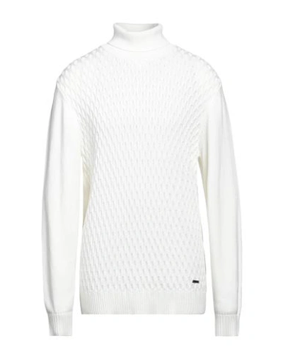 Shop Victor Cool Man Turtleneck Ivory Size 3xl Cotton, Polyester, Polyamide, Acrylic, Wool In White