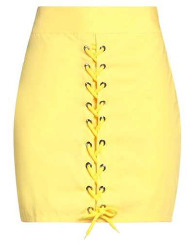 Shop Marc Ellis Woman Mini Skirt Yellow Size 6 Cotton